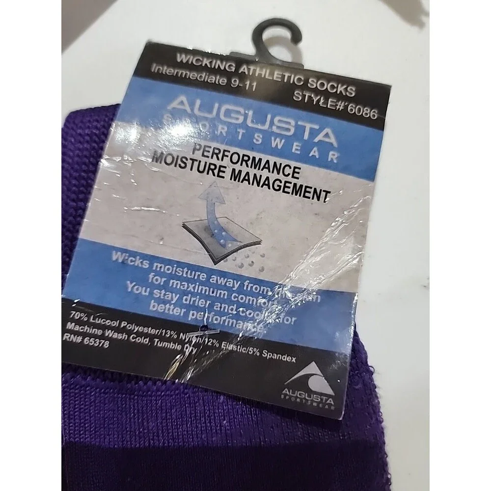 Augusta Sportswear Socks Purple New In Package 9-11 Moisture Wicking